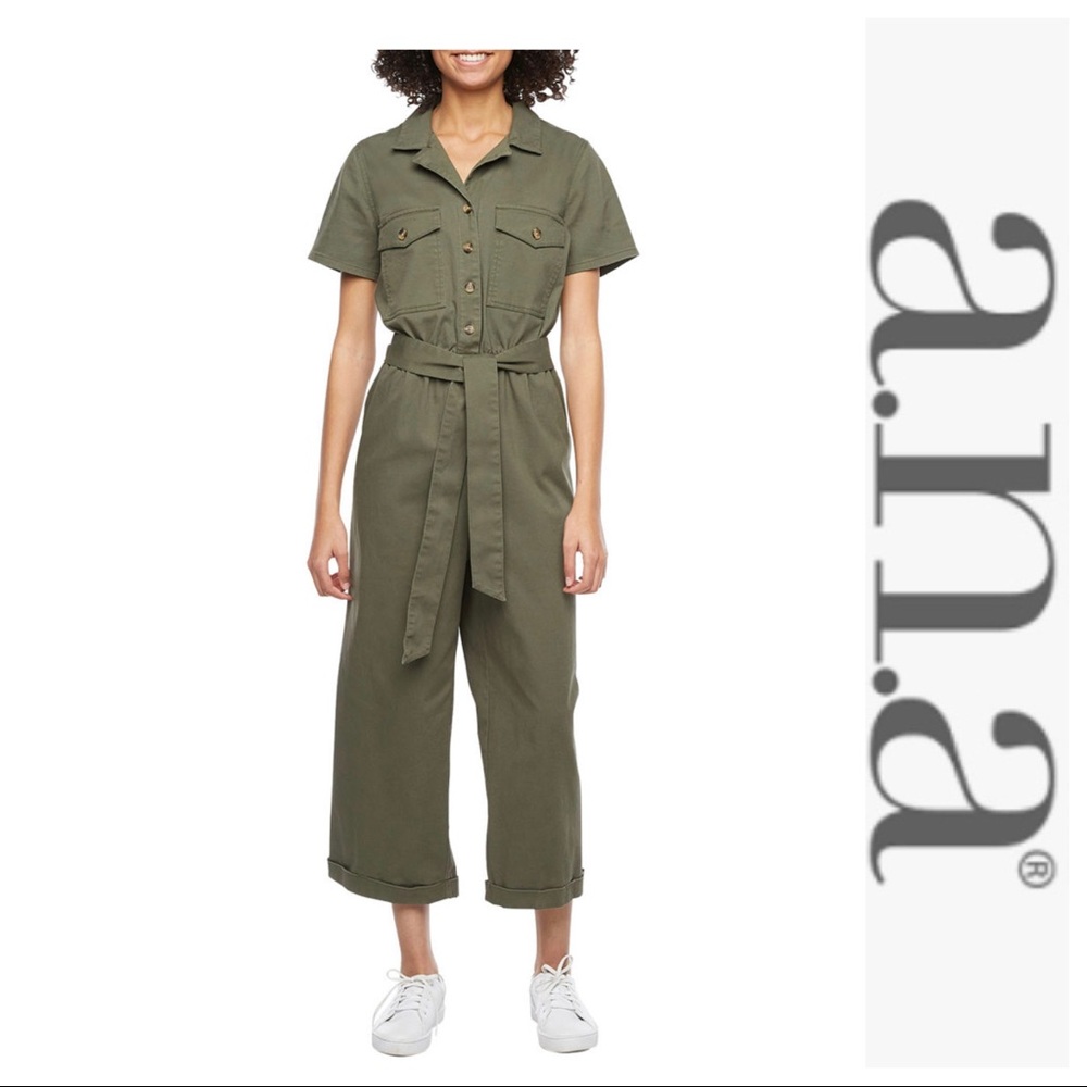 Brand New! a.n.a. Olive Jumpsuit with Belt Sz PXL